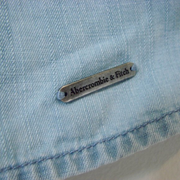 Ambercrombie & Fitch Shorts Romper Smock Top Ruched Blue Chambray Boho Small - Picture 13 of 14